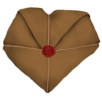 Heart Shaped Sealed Envelope PNG