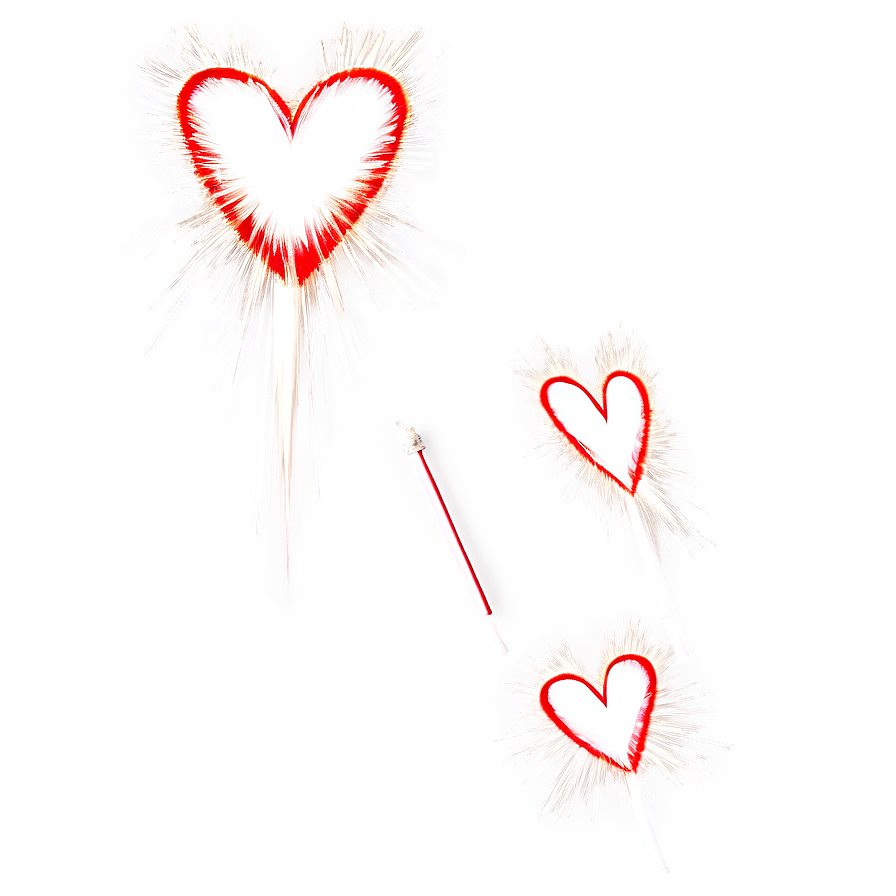 Heart-shaped Sparklers Romance Png 06242024 PNG