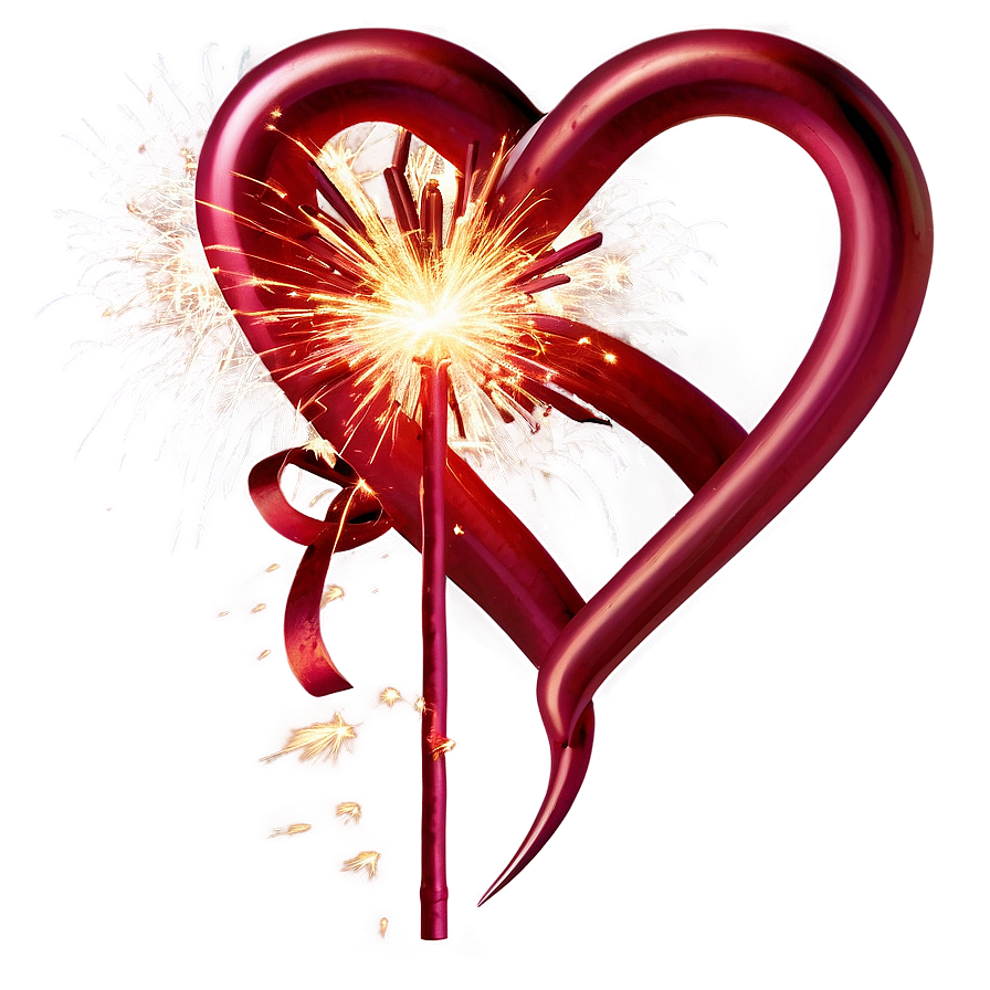 Heart-shaped Sparklers Romance Png Ehq47 PNG