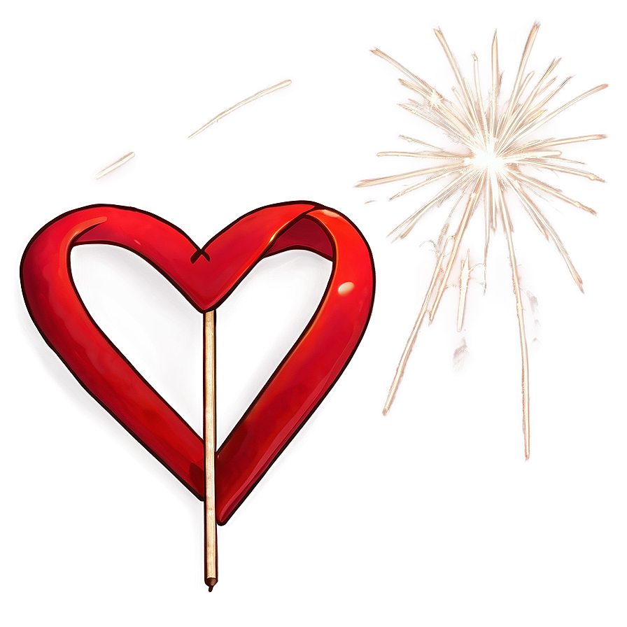 Heart-shaped Sparklers Romance Png Nne PNG