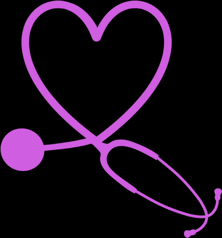 Heart Shaped Stethoscope Graphic PNG