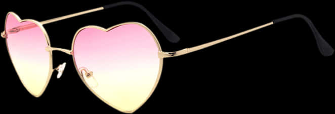 Heart Shaped Sunglasses Gradient Lens PNG