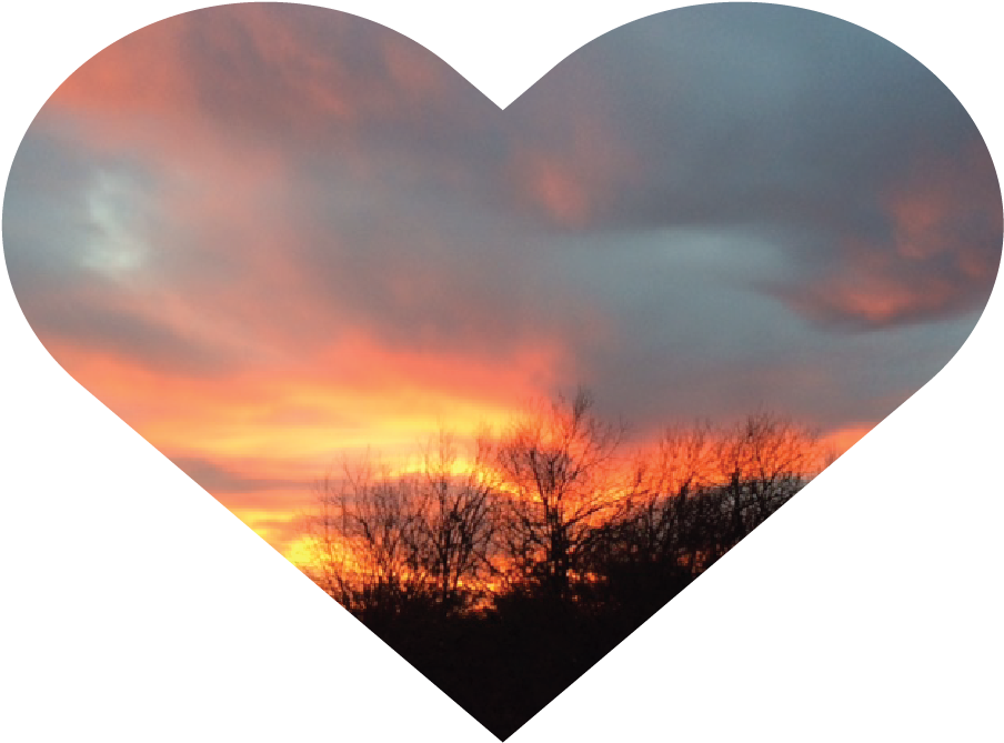 Heart Shaped Sunset Silhouette PNG