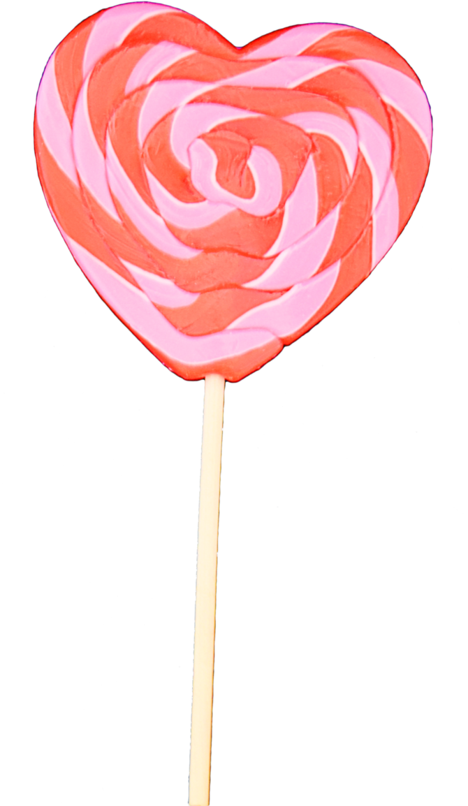 Heart Shaped Swirl Lollipop PNG