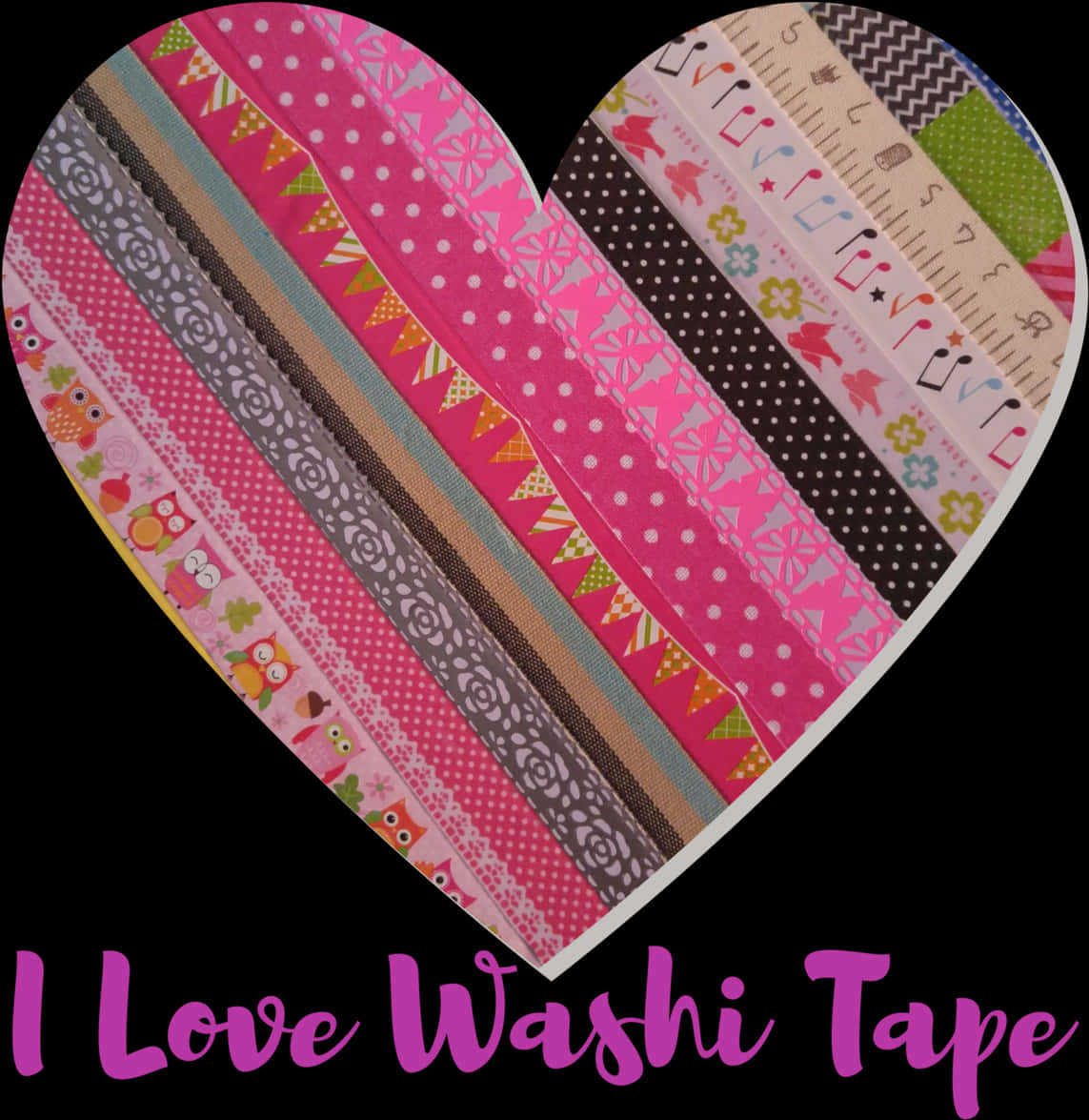 Heart Shaped Washi Tape Collection PNG