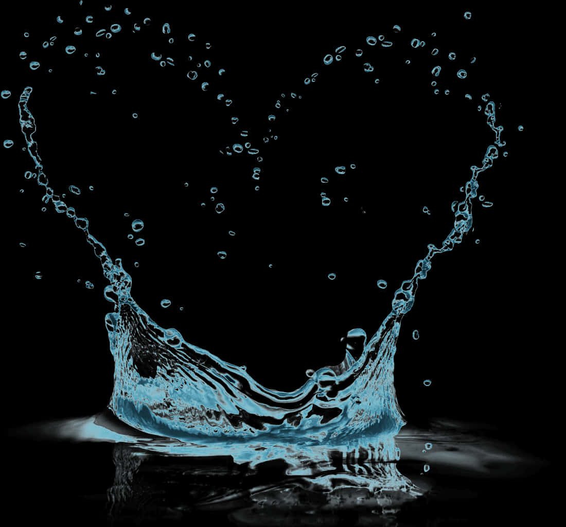 Heart Shaped Water Splash PNG