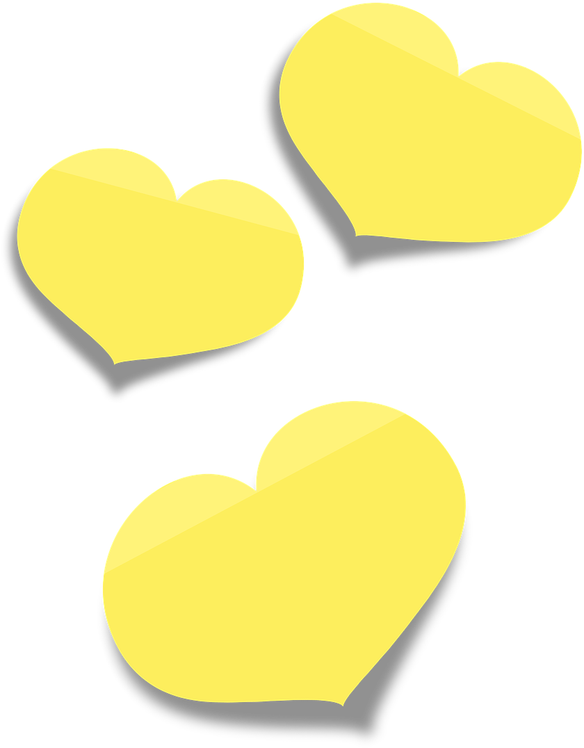 Heart Shaped Yellow Sticky Notes PNG