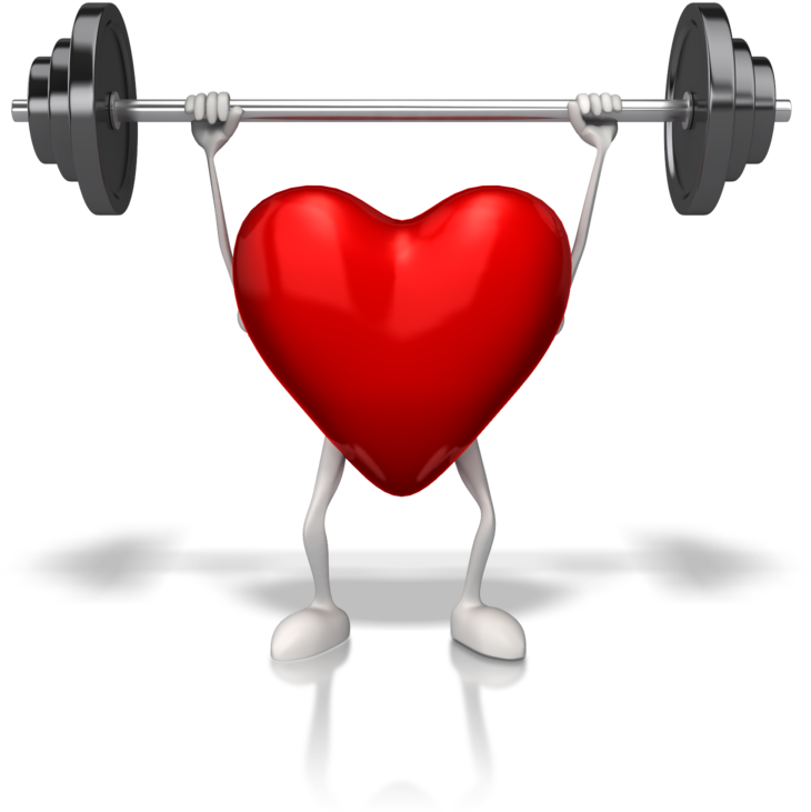 Heart Weightlifting Character PNG