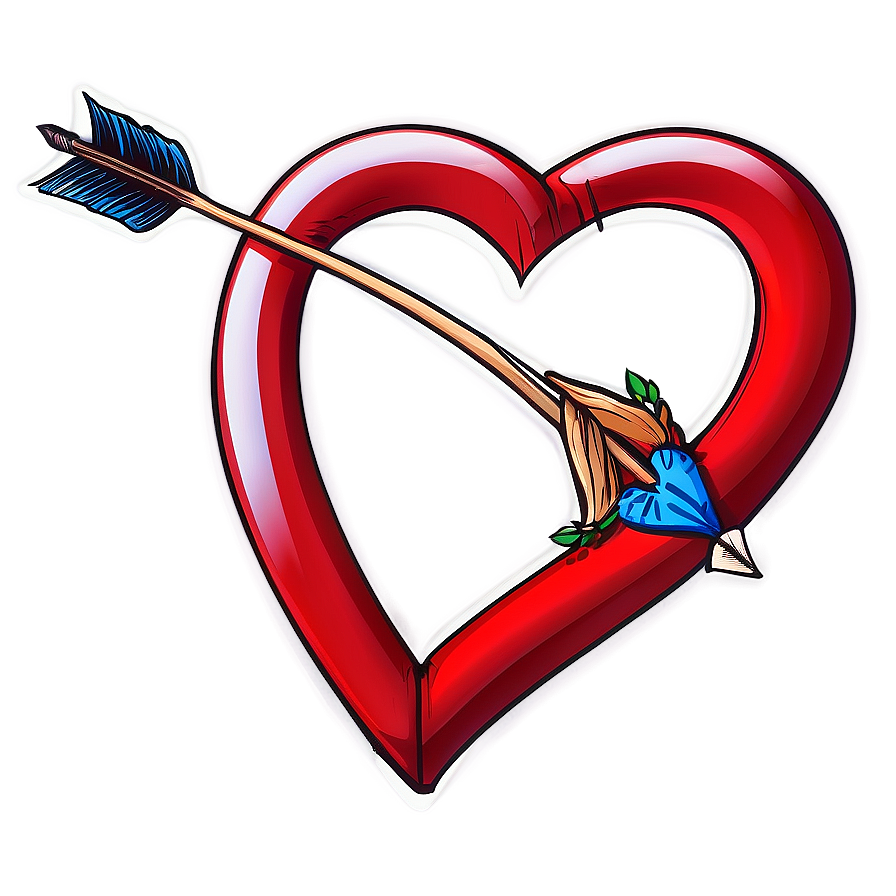 Heart With Arrow Drawing Png 80 PNG