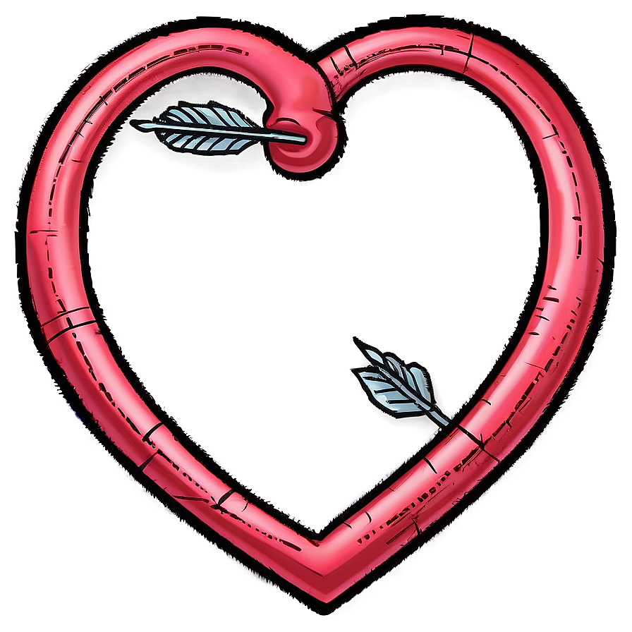 Heart With Arrow Drawing Png Ync78 PNG