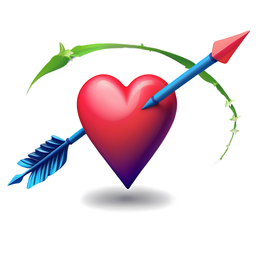 Heart With Arrow Emoji Png Design 05042024 PNG