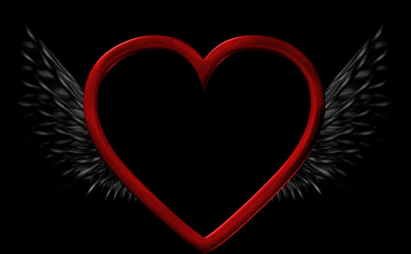 Heart With Wings_ Artistic Representation PNG