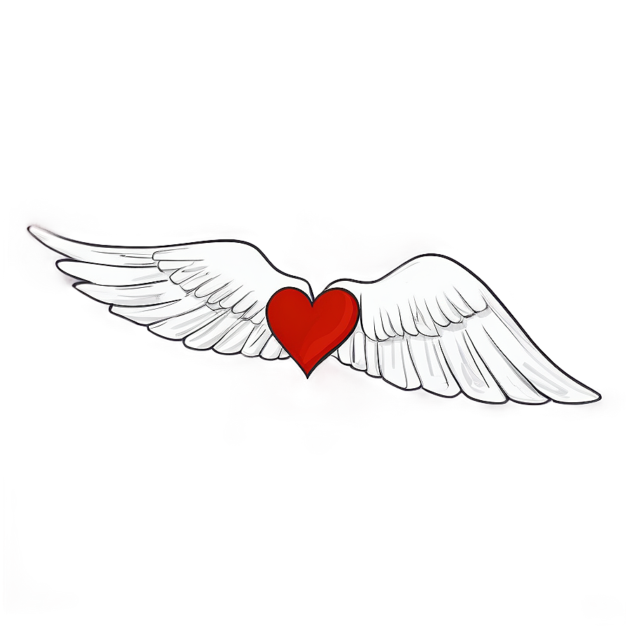 Heart With Wings Sketch Png 06202024 PNG