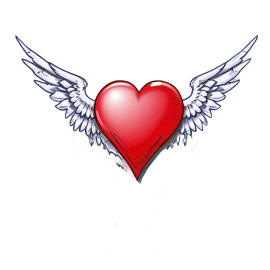 Heart With Wings Sketch Png 06202024 PNG