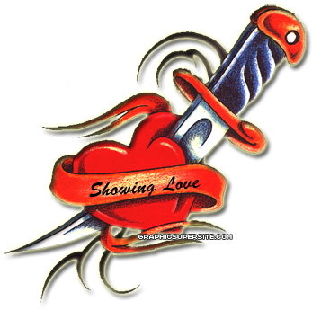 Heartand Dagger Love Tattoo PNG