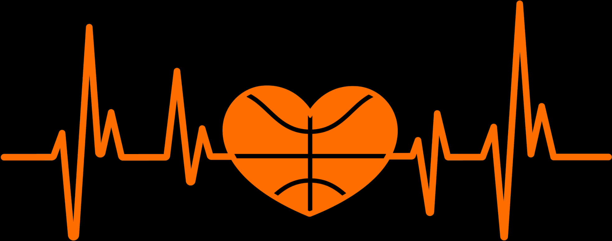 Heartbeat Electrocardiogramwith Basketball PNG