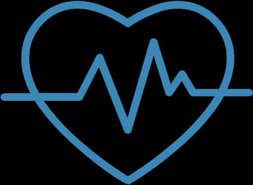 Heartbeat Icon Blue Outline PNG