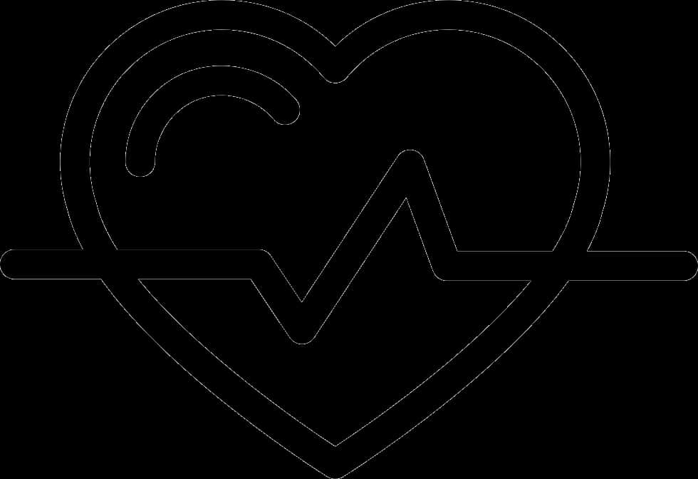 Heartbeat In Heart Outline PNG