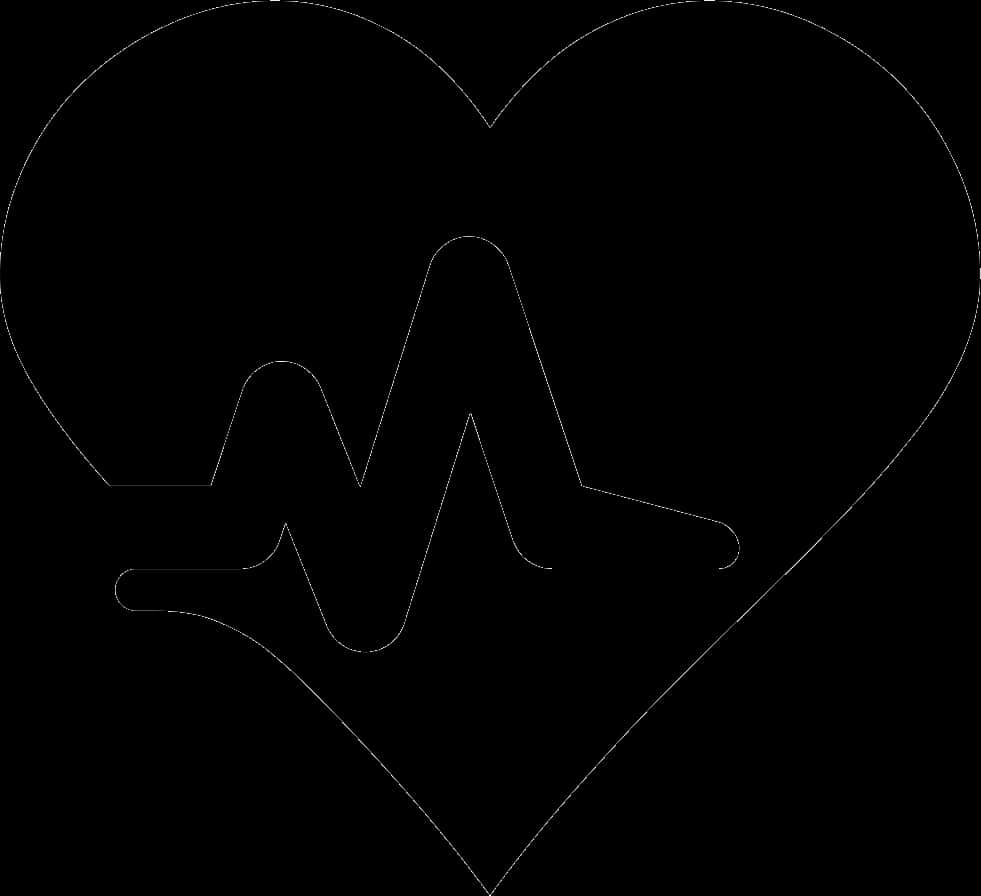 Heartbeat In Heart Outline PNG