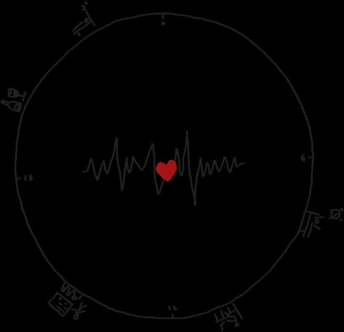 Heartbeat Love Concept PNG