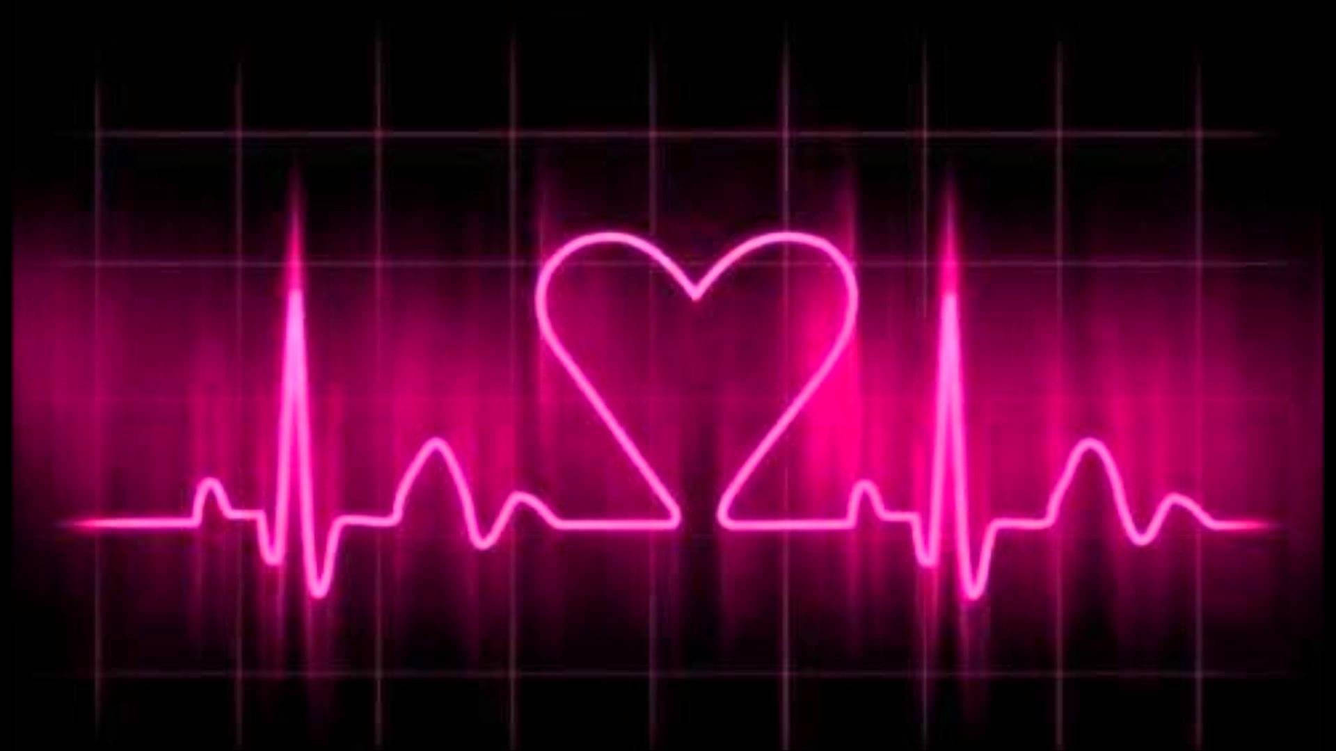Heartbeat Neon Dark Pink Wallpaper