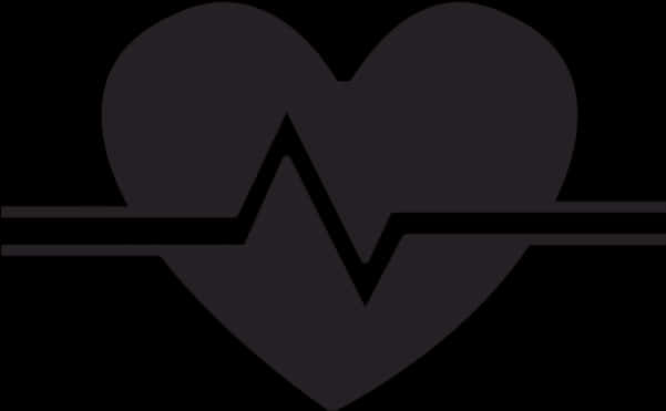 Heartbeat Symbol Black Background PNG