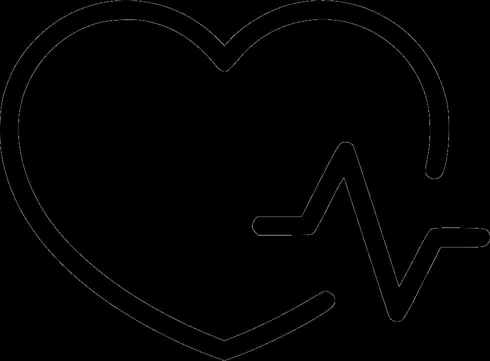 Heartbeat Symbol Outline PNG