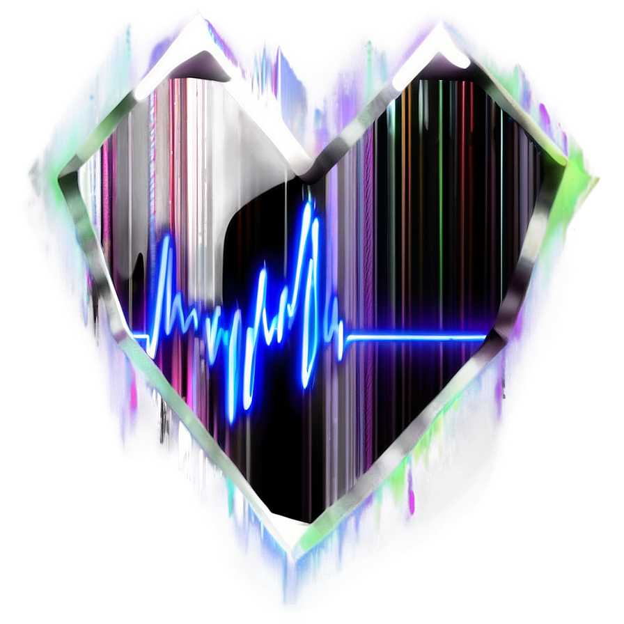 Heartbeat With Glitch Effect Png Bab26 PNG