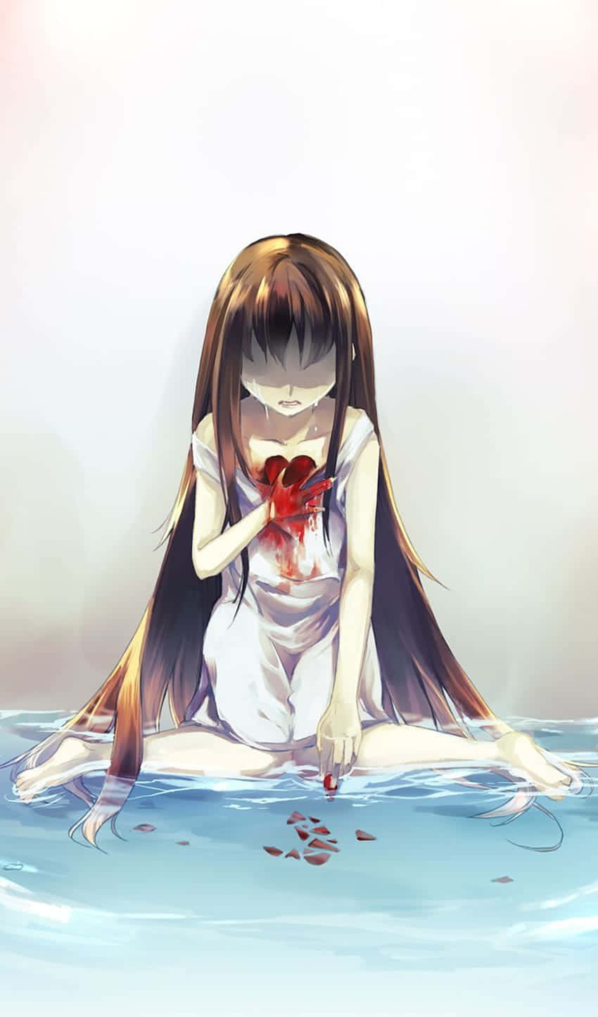 “The bittersweet feeling of heartbreak in an anime.” Wallpaper