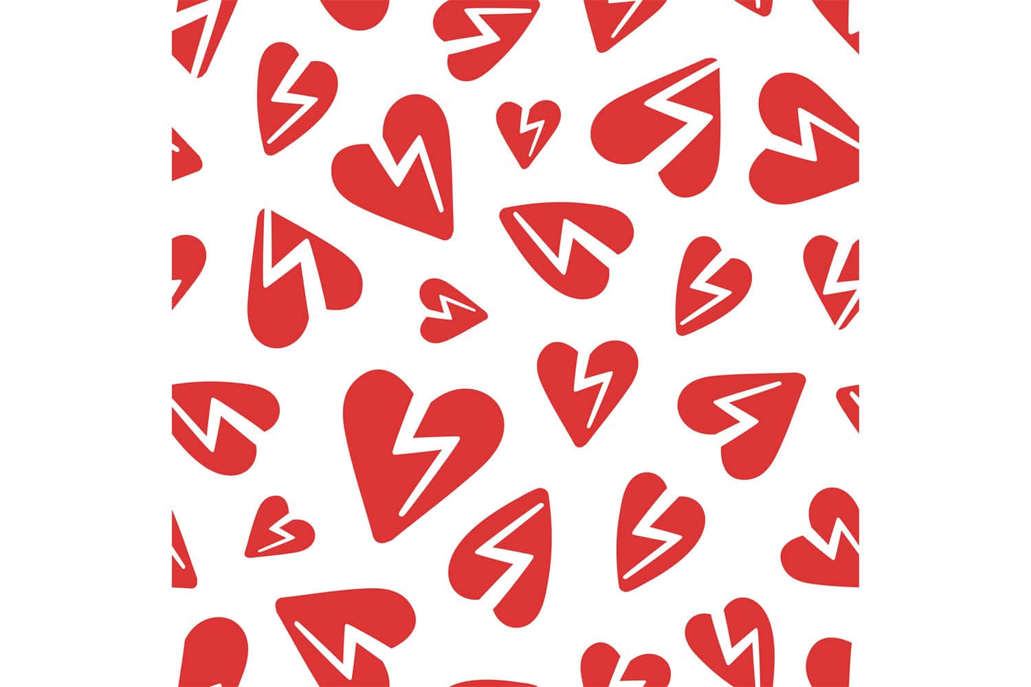 A Red And White Pattern With Hearts On It