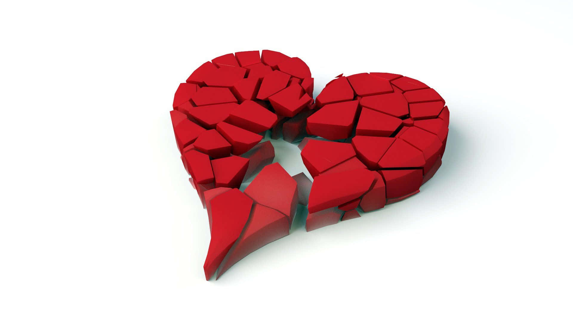 A Broken Heart On A White Background