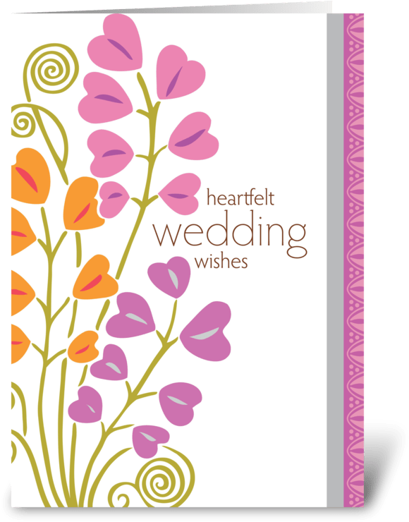 Heartfelt Wedding Wishes Card PNG