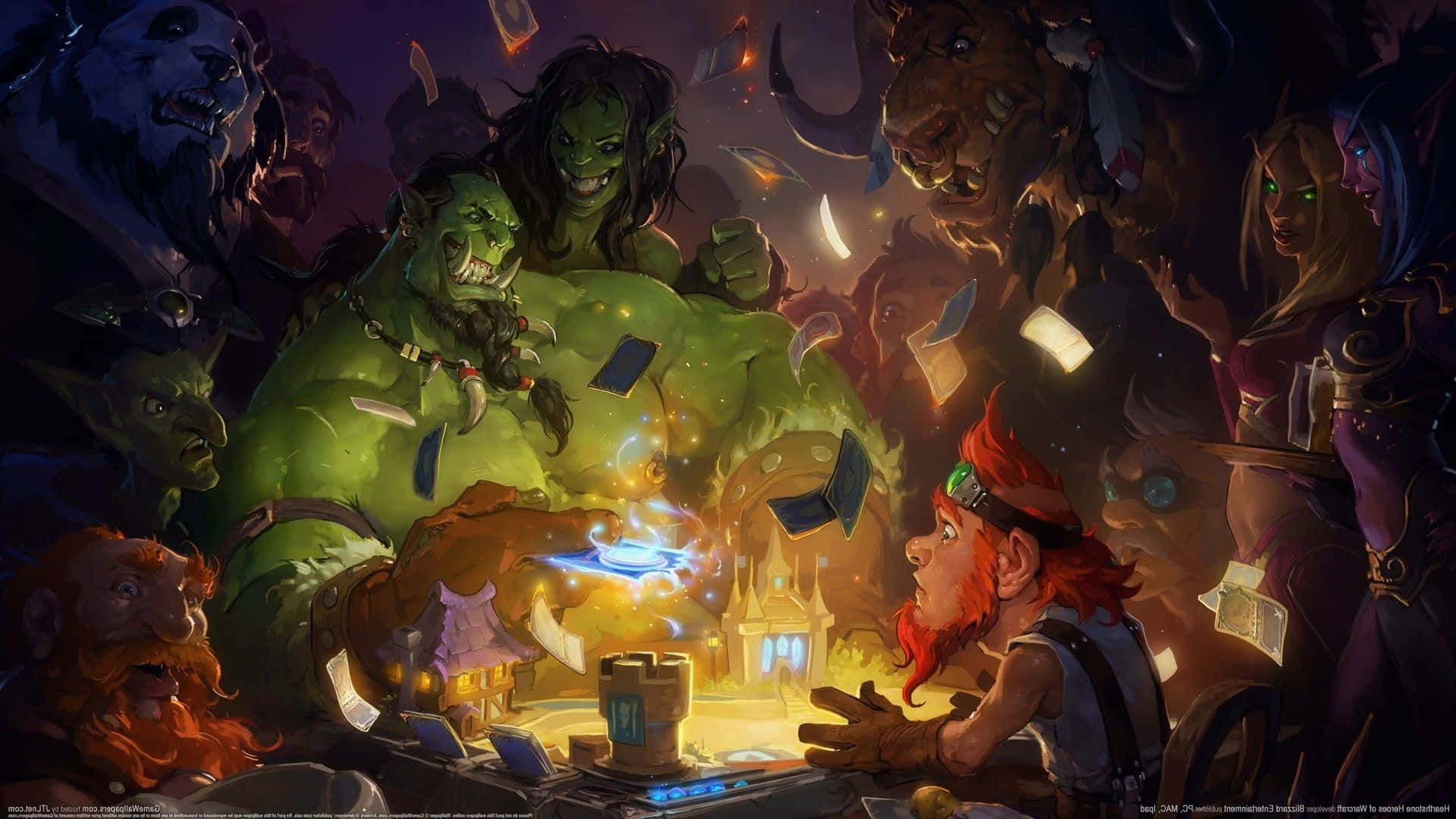 Orc Playing The Card Game Hearthstone Desktop Wallpaper