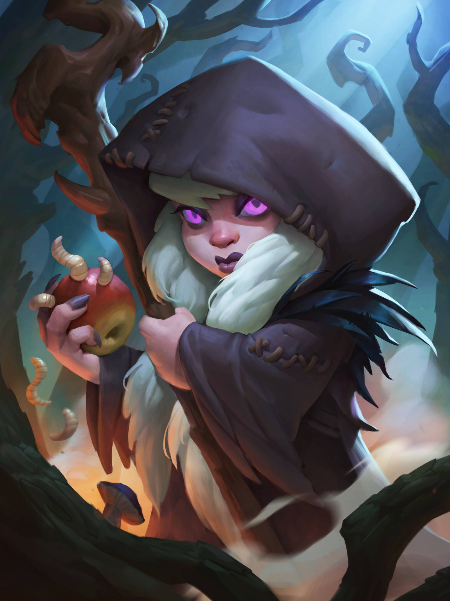 Hearthstone Phone Gnome Witch With Apple Wallpaper