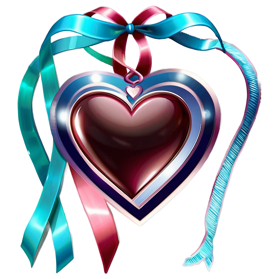 Hearts And Ribbons Png Pdf PNG