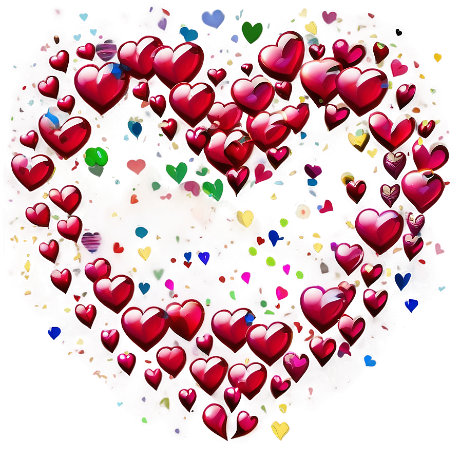 Hearts Confetti Png Tow PNG
