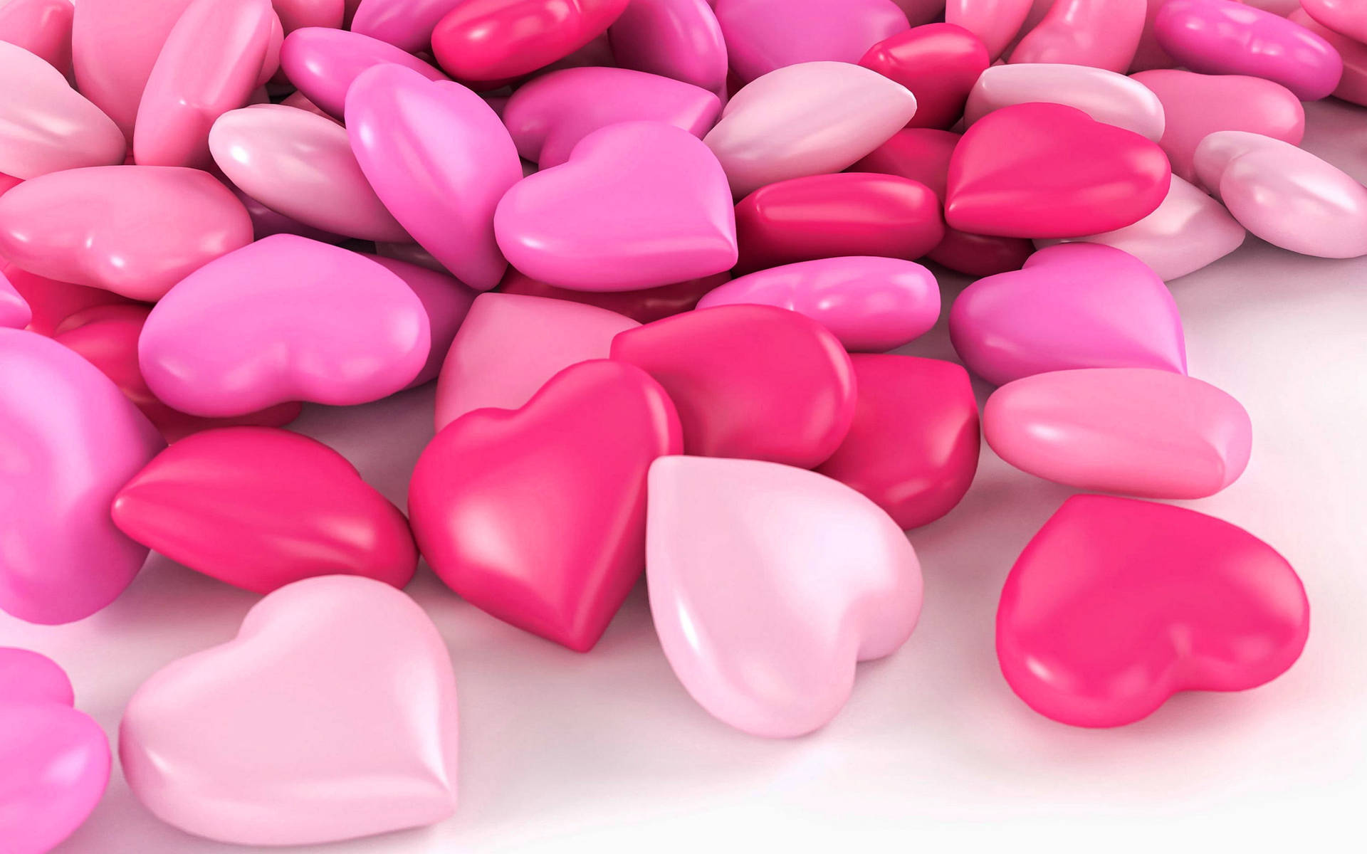 Hearts For Pink Background Wallpaper