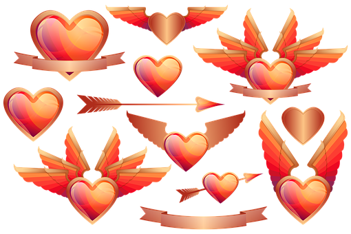Hearts_with_ Wings_and_ Arrows PNG