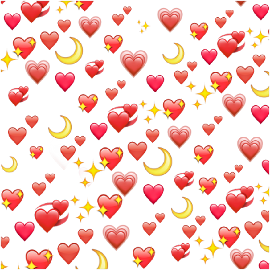 Heartsand Moons Pattern PNG