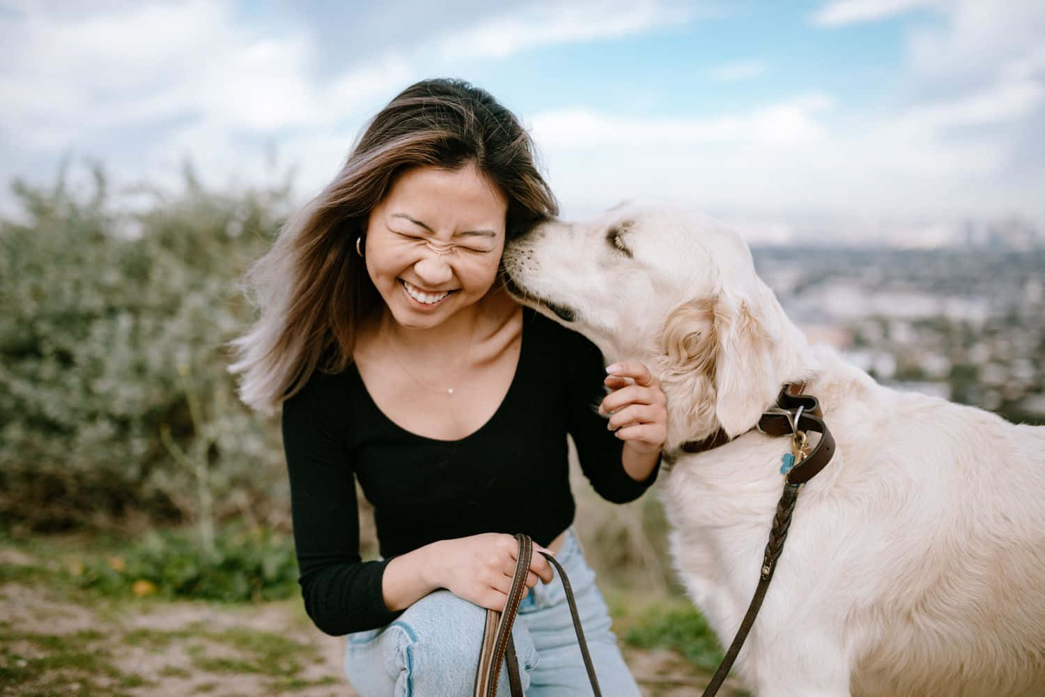 Heartwarming Bond Between Man And Dog Wallpaper