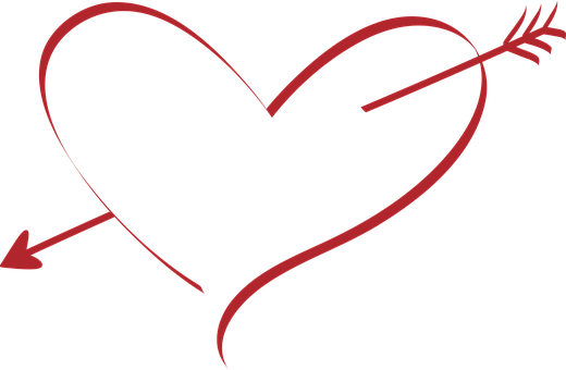 Heartwith Arrow Graphic PNG