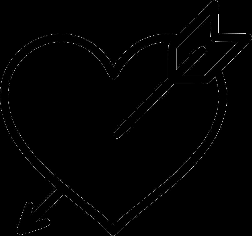 Heartwith Arrow Outline PNG