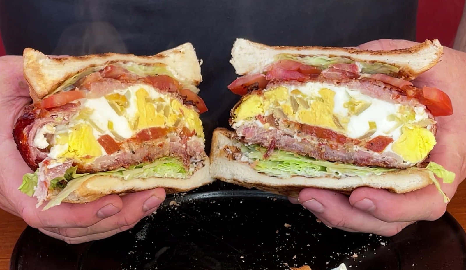 Hearty Bacon Egg Club Sandwich Wallpaper