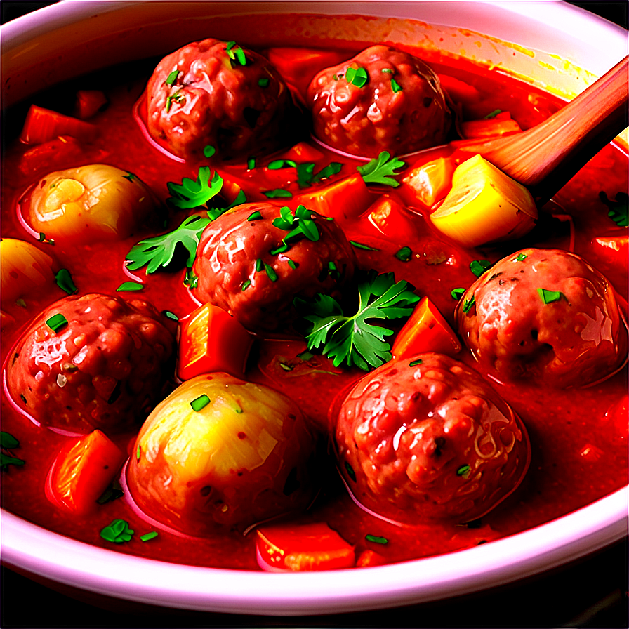 Hearty Meatball Stew Png 06242024 PNG