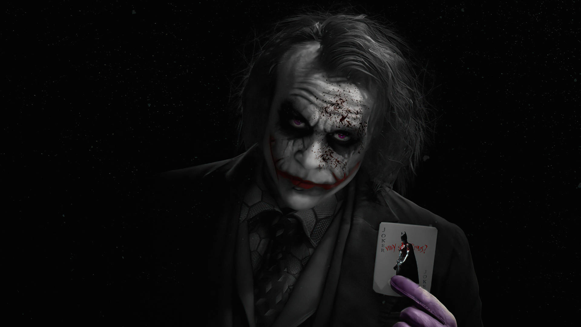 Heath Ledger In Black Ultra Hd Joker Costume Background