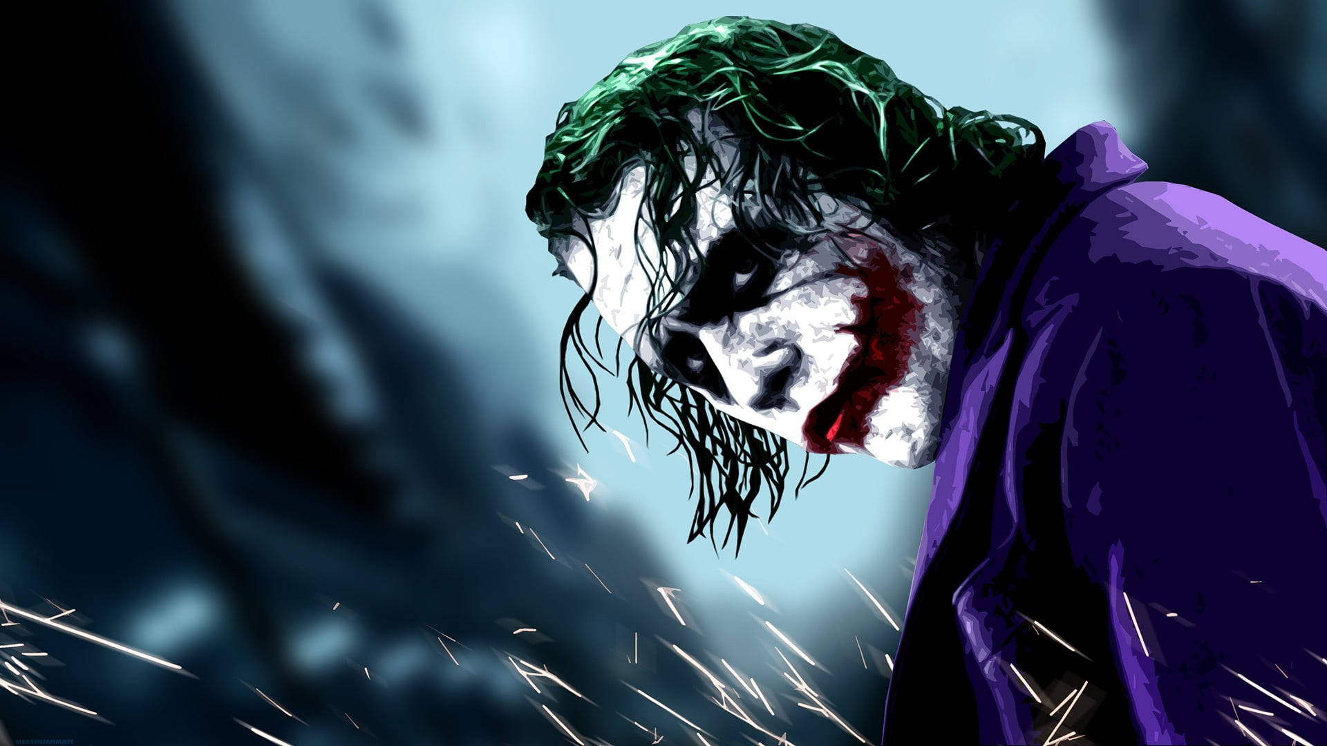 Heath Ledger Joker Ansigtsmaling Wallpaper