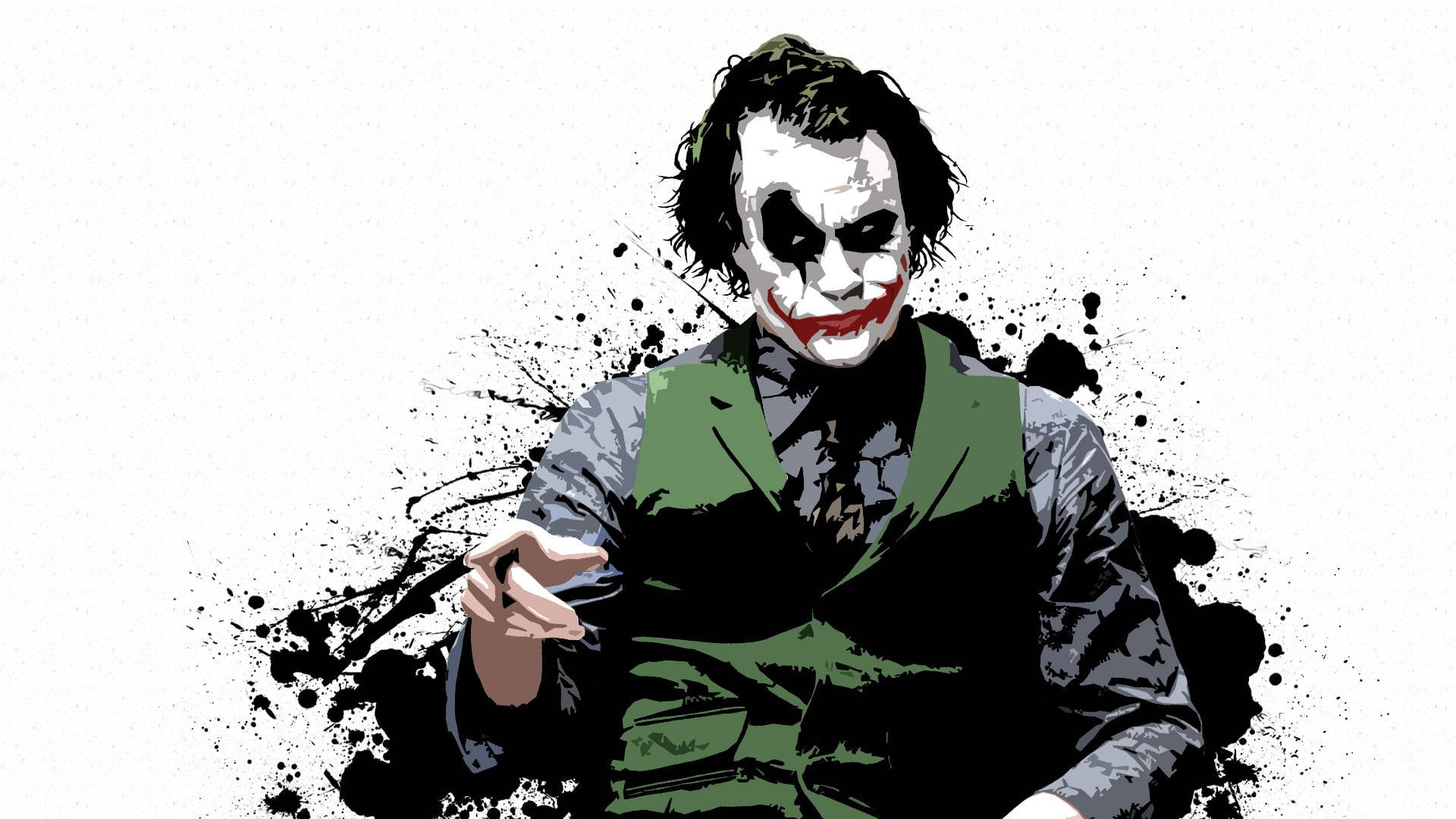 Heath Ledger Joker Art Black Paint Wallpaper