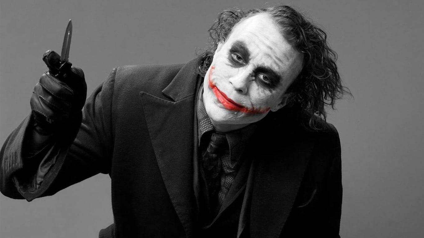 Heath Ledger Joker Kniv Wallpaper