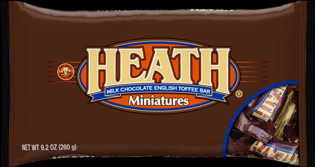 Heath Miniatures Chocolate Toffee Bar Package PNG