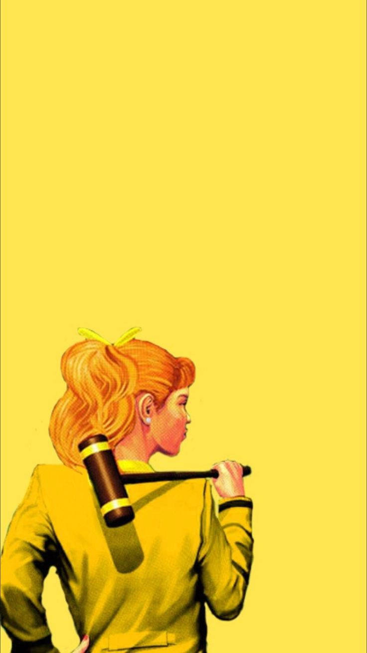 Heathers Girl In Yellow Wallpaper